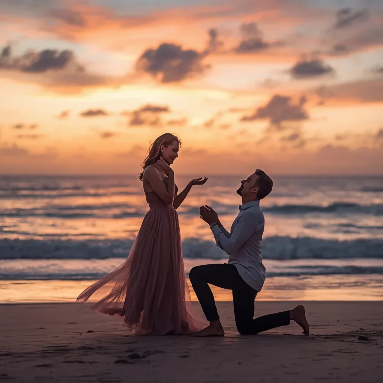 Couple’s Romantic Ocean Beach Proposal | Love Ai Prompt