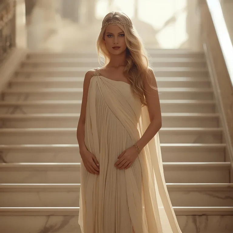 Hollywood Goddess: Flowing Grecian-Inspired Gown | Instagram prompt for traditional look for girl